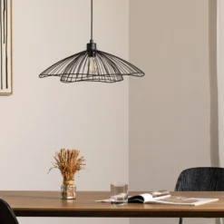 Hängeleuchte Tel, schwarz, Metall, Ø 50 cm, Metall