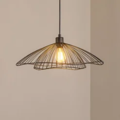 Hängeleuchte Tel, schwarz, Metall, Ø 50 cm, Metall