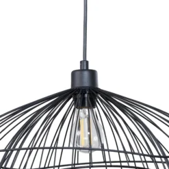 Hängeleuchte Tel, schwarz, Metall, Ø 50 cm, Metall