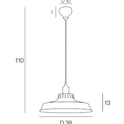 Hängeleuchte Thelma, schwarz matt, Ø 38 cm, Metall