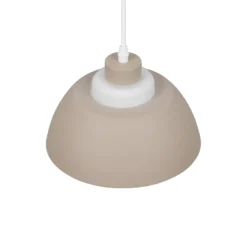 Hängeleuchte Tilos, beige, Ø 23 cm, Metall/Glas, E27
