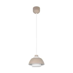Hängeleuchte Tilos, beige, Ø 23 cm, Metall/Glas, E27