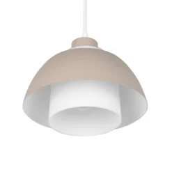 Hängeleuchte Tilos, beige, Ø 23 cm, Metall/Glas, E27