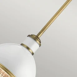 Hängeleuchte Tollis, messing/weiß, 1-flg, Ø 20,4cm