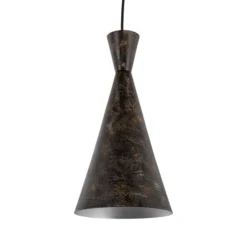 Hängeleuchte Tom, schwarz-braun, Metall, Ø 19 cm, E27