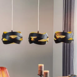 Hängeleuchte Tornado, dreiflammig, schwarz