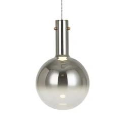Hängeleuchte Toronto, Glaskugel chrom-transparent, Ø 25 cm