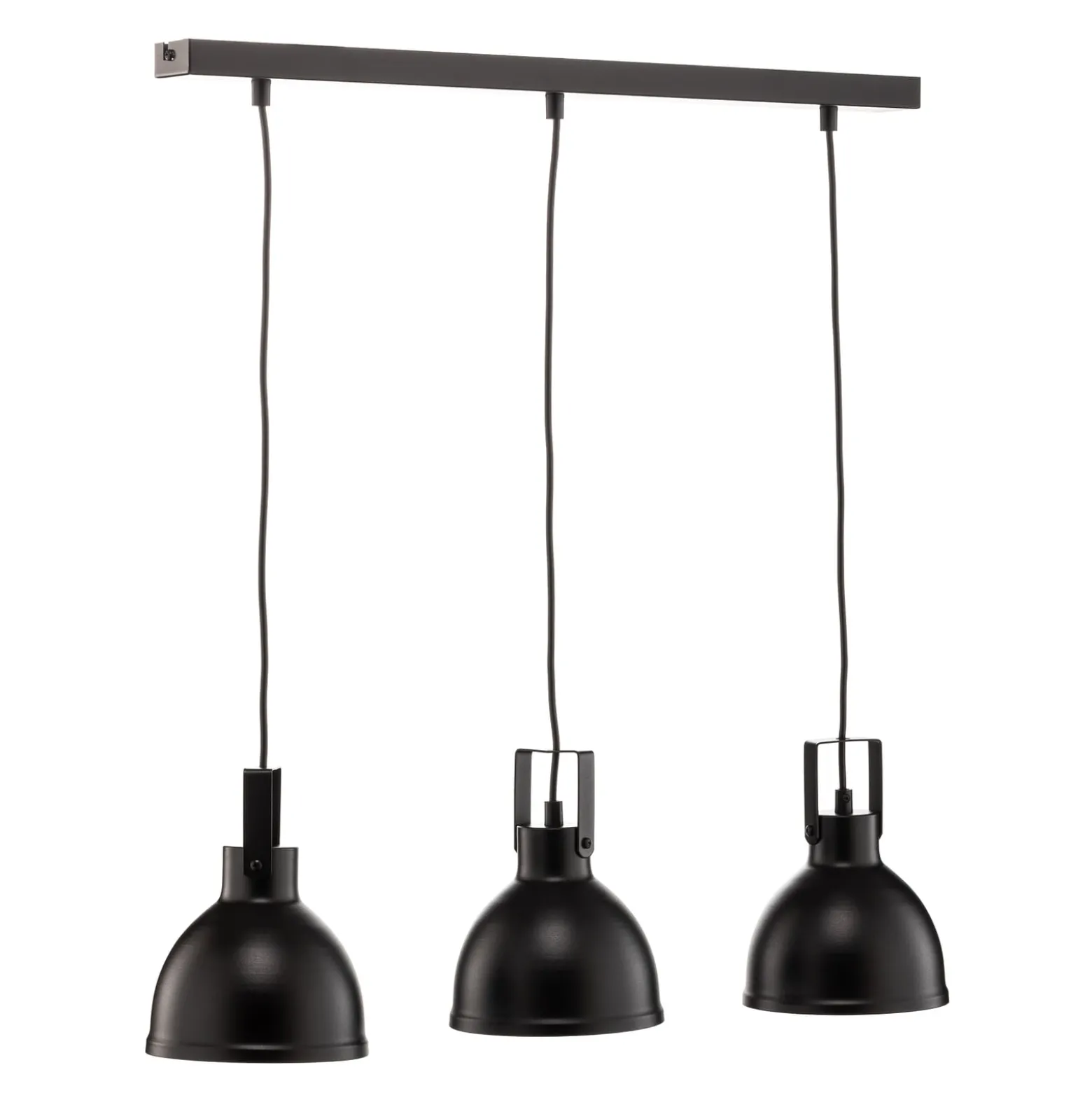 Hängeleuchte Trial, 3-flammig linear, schwarz/gold