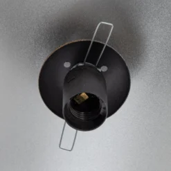 Hängeleuchte Vatoz, 1-flammig, schwarz, Ø 40 cm, Metall/Glas