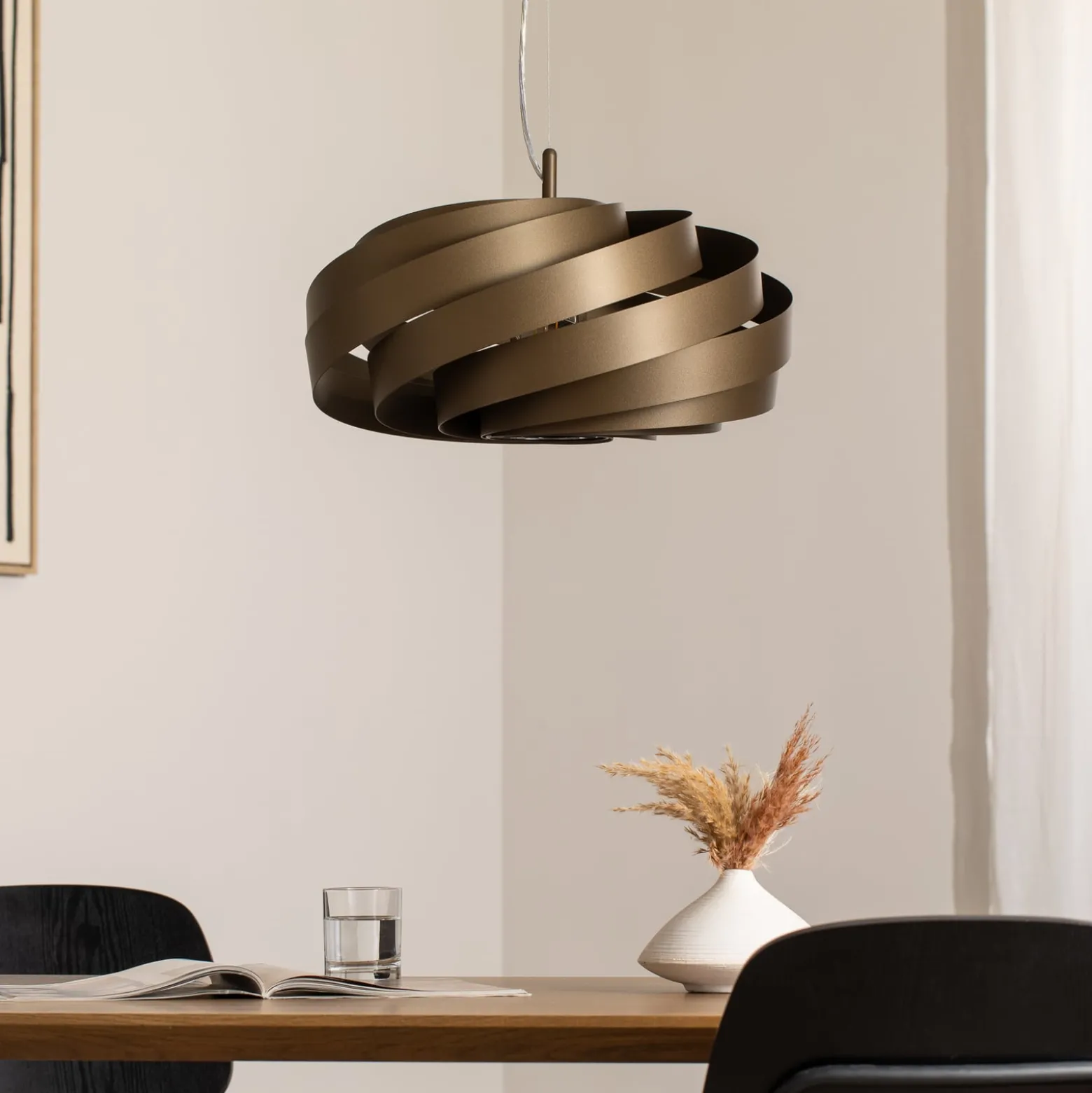 Hängeleuchte Vento, kaffeebraun, Ø 50 cm