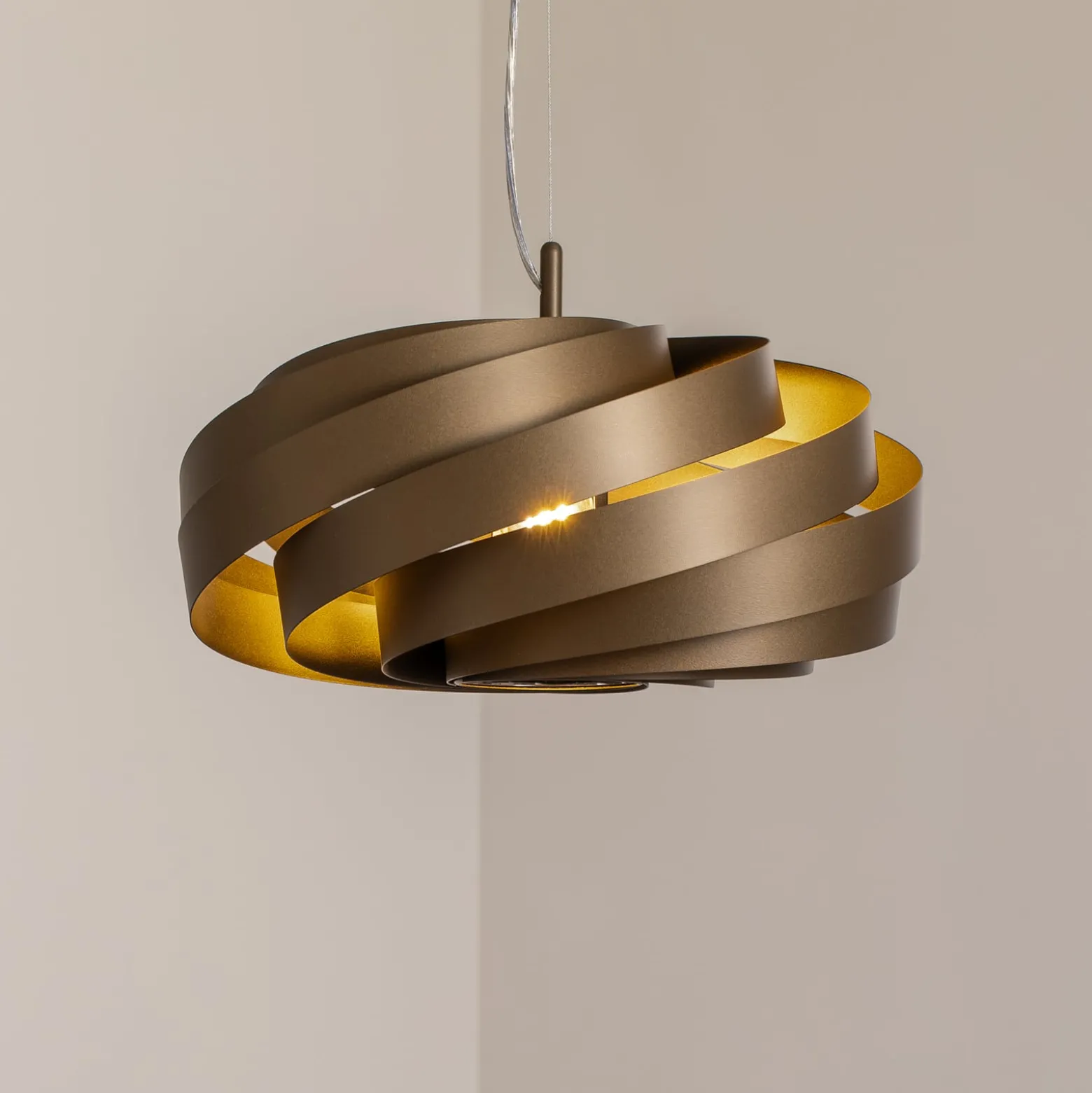Hängeleuchte Vento, kaffeebraun, Ø 50 cm