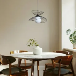 Hängeleuchte Vertigo, schwarz, Glas/Metall, E27, Ø 50 cm