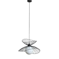 Hängeleuchte Vertigo, schwarz, Glas/Metall, E27, Ø 50 cm