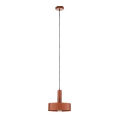 Hängeleuchte Vitrum round, rot, zylindrisch, Ø 27 cm