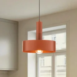 Hängeleuchte Vitrum round, rot, zylindrisch, Ø 27 cm