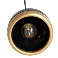 Hängeleuchte Yildo, 5-flammig, Rondell, schwarz/gold, Ø43 cm