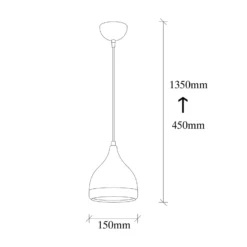 Hängeleuchte Yildo 7000 1-flg Ø15cm schwarz/kupfer