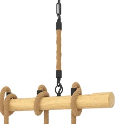 Hängeleuchte Youngstown, Länge 70 cm, schwarz/braun, 4-flg.