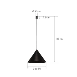 Hängeleuchte Zenith L aus Metall in Schwarz