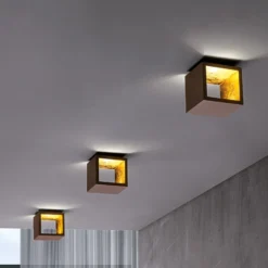 ICONE Cubò - LED-Deckenleuchte, 10 W, braun/gold