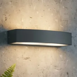 Ideal Lux Außenwandlampe Andromeda, anthrazit, Breite 45 cm