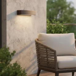 Ideal Lux Außenwandlampe Andromeda, kaffee, Breite 45 cm E27