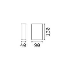 Ideal Lux Außenwandleuchte Tetris-2, anthrazit, Aluminium