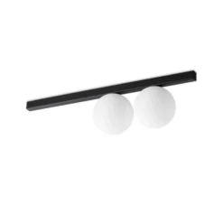 Ideal Lux Deckenlampe Binomio, schwarz, 2-flg., Metall, Glas