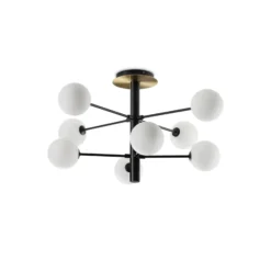 Ideal Lux Deckenlampe Cosmopolitan schwarz Metall Glas 8flg.