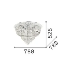 Ideal Lux Deckenlampe Dubai, chromfarben, Kristall, Ø 78 cm