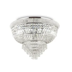 Ideal Lux Deckenlampe Dubai, chromfarben, Kristall, Ø 78 cm