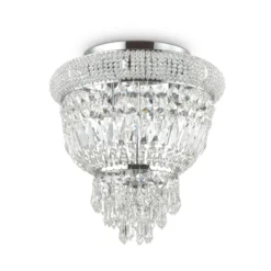 Ideal Lux Deckenlampe Dubai chrom/klar Ø 32 cm, Kristall