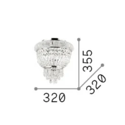 Ideal Lux Deckenlampe Dubai chrom/klar Ø 32 cm, Kristall