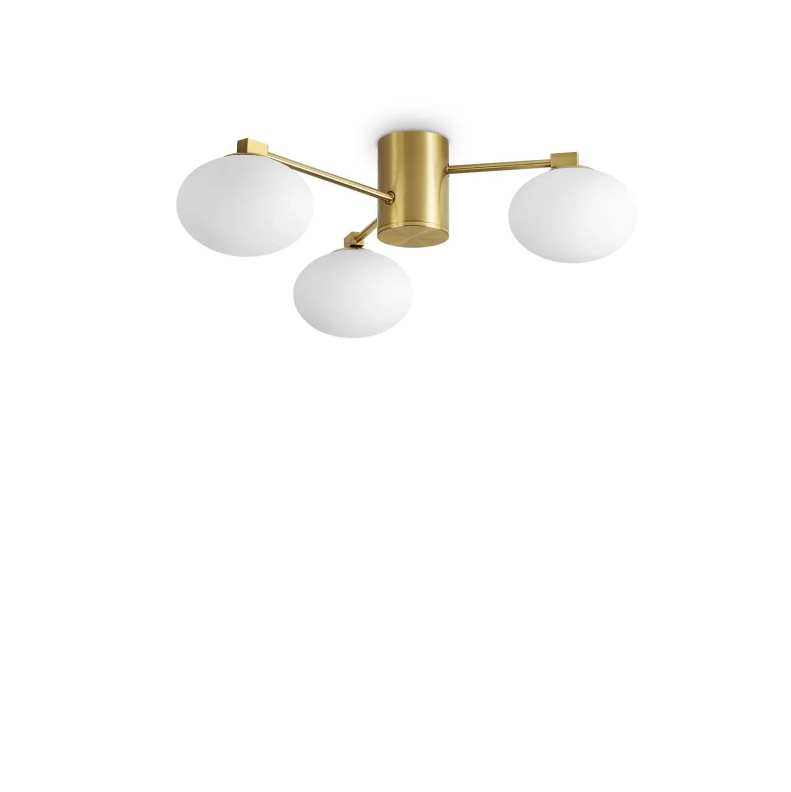 Ideal Lux Deckenlampe Hermes messingfarben 60 cm 3-flg. Glas