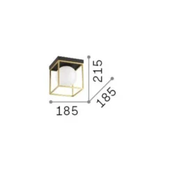 Ideal Lux Deckenlampe Lingotto, schwarz, Opalglas, 1-flammig