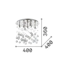 Ideal Lux Deckenlampe Moonlight chrom Metall Kristall 8-flg.