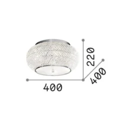 Ideal Lux Deckenlampe Pasha, chromfarben/klar, Ø 40 cm, Glas