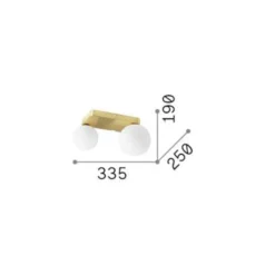 Ideal Lux Deckenlampe Penta, 2-flammig, goldfarben, Opalglas