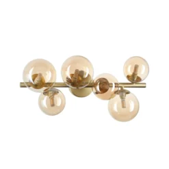 Ideal Lux Deckenlampe Perlage messing/amber, 49 cm, 6-flg.