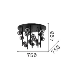Ideal Lux Deckenlampe Perlage messing/weiß, Ø 70 cm, 18fl
