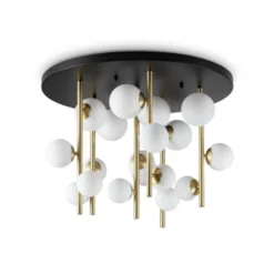 Ideal Lux Deckenlampe Perlage messing/weiß, Ø 70 cm, 18fl