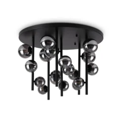 Ideal Lux Deckenlampe Perlage schwarz/rauchgrau Ø 70 cm 18fl