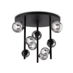 Ideal Lux Deckenlampe Perlage schwarz/rauchgrau Ø 50 cm 9flg