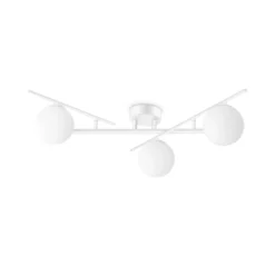 Ideal Lux Deckenleuchte Atlas, weiß, 3-flammig, Metall, Glas