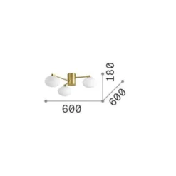 Ideal Lux Deckenleuchte Hermes, weiß, 60 cm, 3-flammig, Glas
