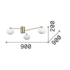 Ideal Lux Deckenleuchte Hermes, weiß, 90 cm, 3-flammig, Glas