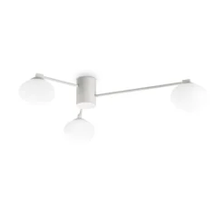 Ideal Lux Deckenleuchte Hermes, weiß, 90 cm, 3-flammig, Glas