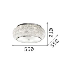 Ideal Lux Deckenleuchte Pasha, goldfarben, Glas, Ø 55 cm