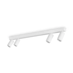 Ideal Lux Deckenspot Profilo, weiß, vierflammig, Metall