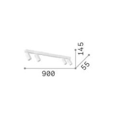 Ideal Lux Deckenspot Profilo, weiß, vierflammig, Metall